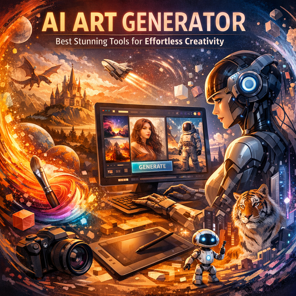 Illustration of AI Art Generator: Best Stunning Tools for Effortless Creativity