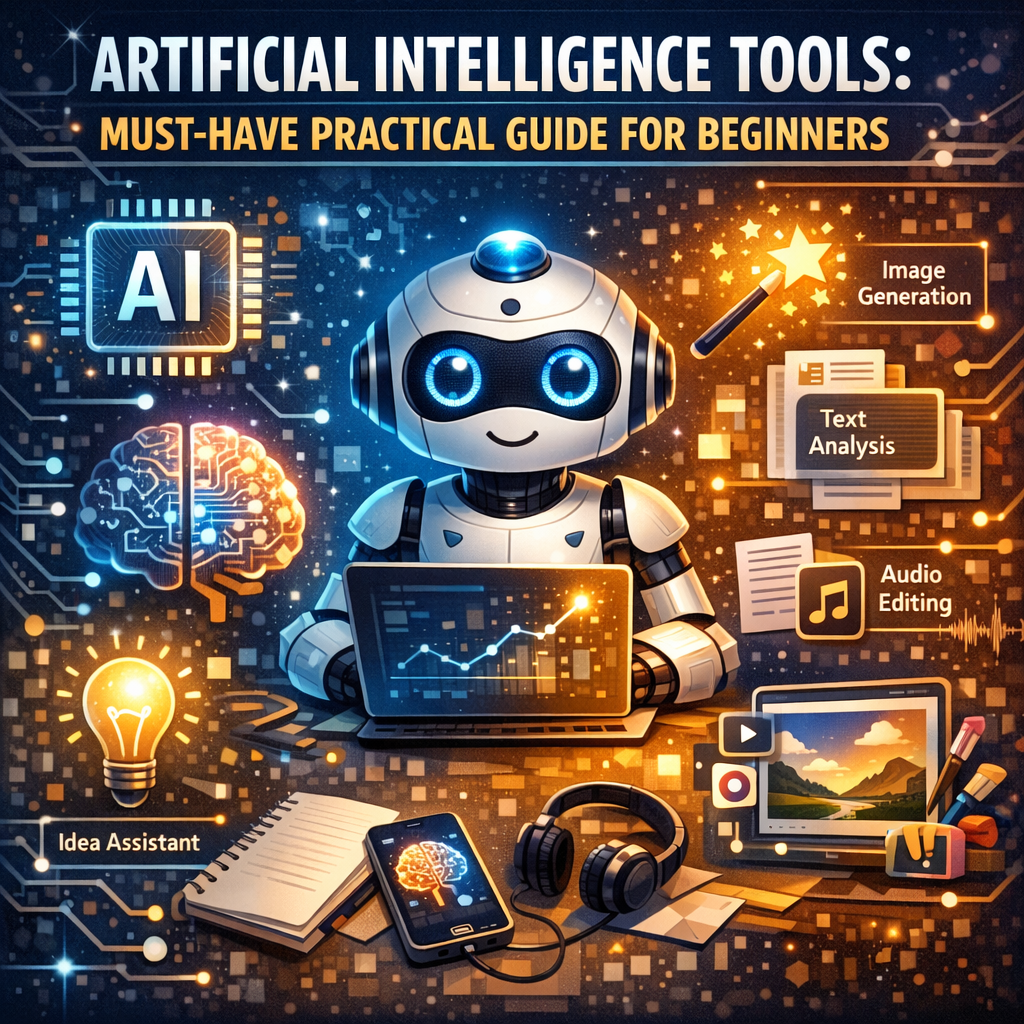 Illustration of Artificial Intelligence Tools: Must-Have, Practical Guide for Beginners