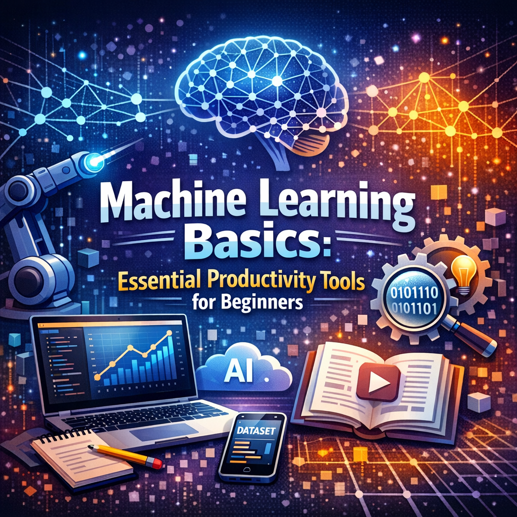 Illustration of Machine Learning Basics: Essential Productivity Tools for Beginners
