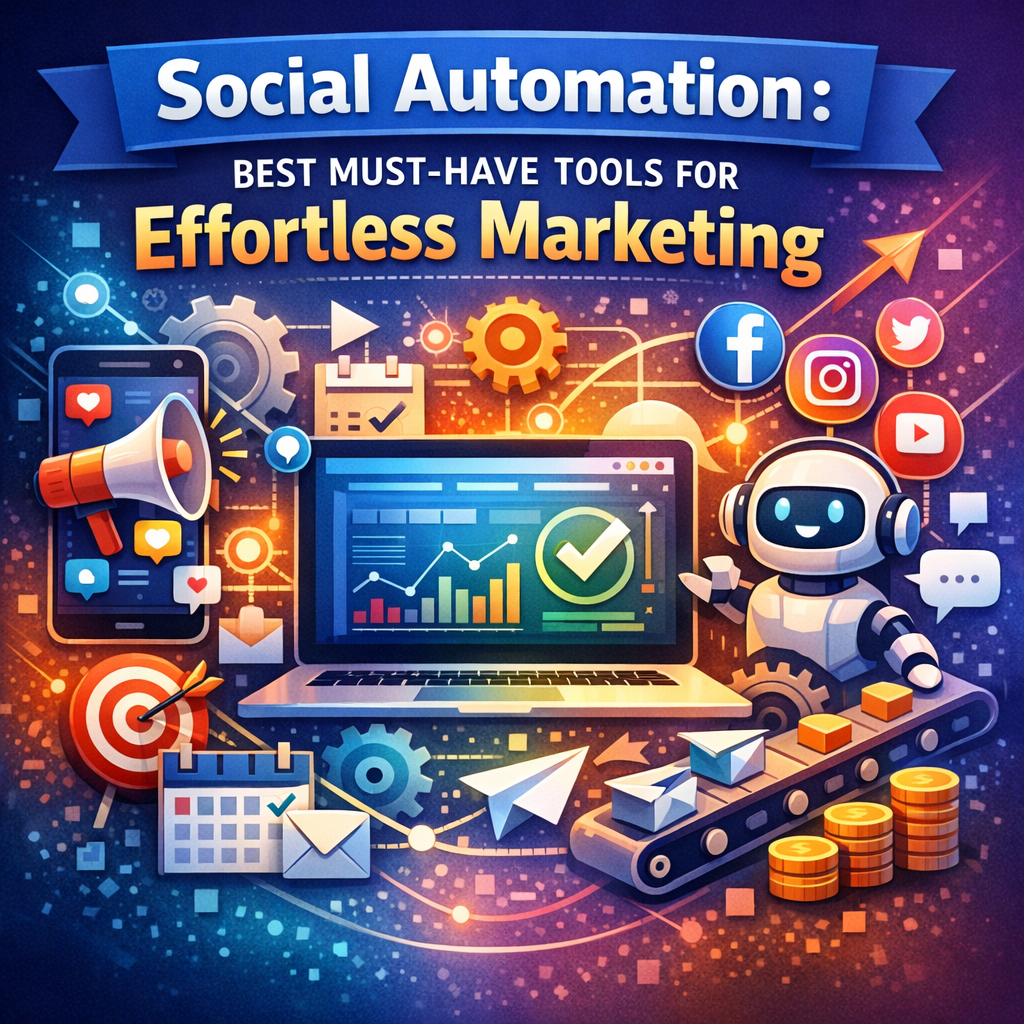 Illustration of Social Automation: Best Must-Have Tools for Effortless Marketing