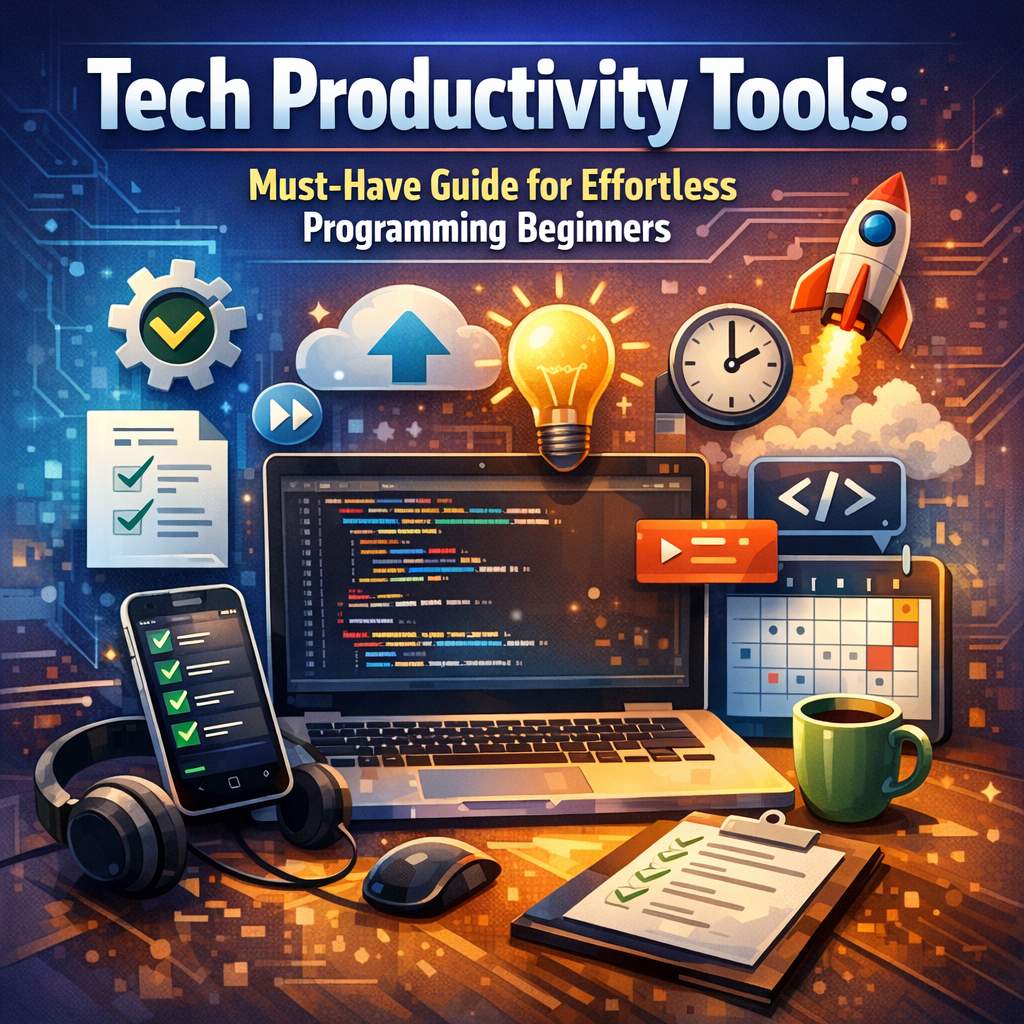 Illustration of Tech Productivity Tools: Must-Have Guide for Effortless Programming Beginners