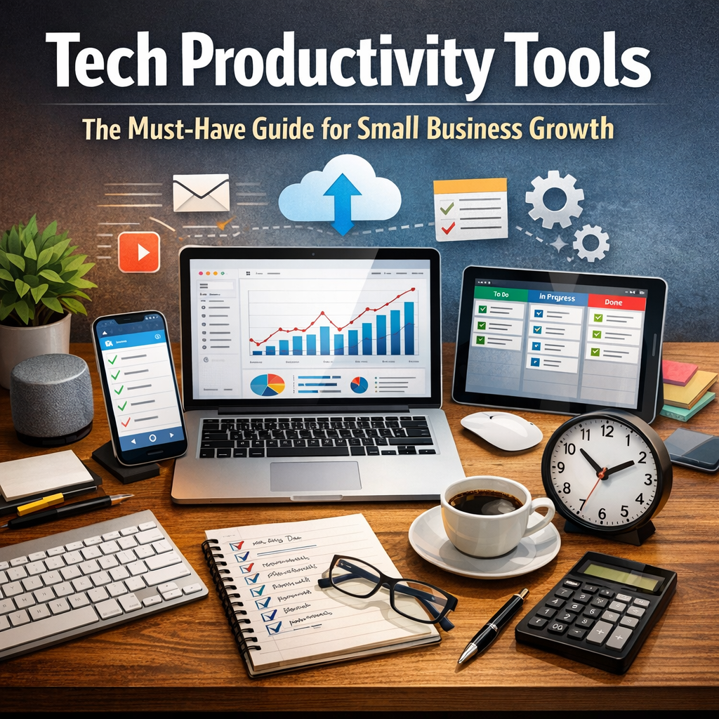 Illustration of Tech Productivity Tools: The Must-Have Guide for Small Business Growth