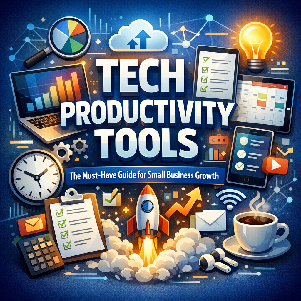 Illustration of Tech Productivity Tools: The Must-Have Guide for Small Business Growth