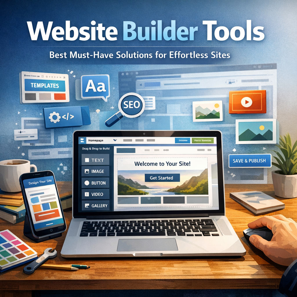 Illustration of Website Builder Tools: Best Must-Have Solutions for Effortless Sites